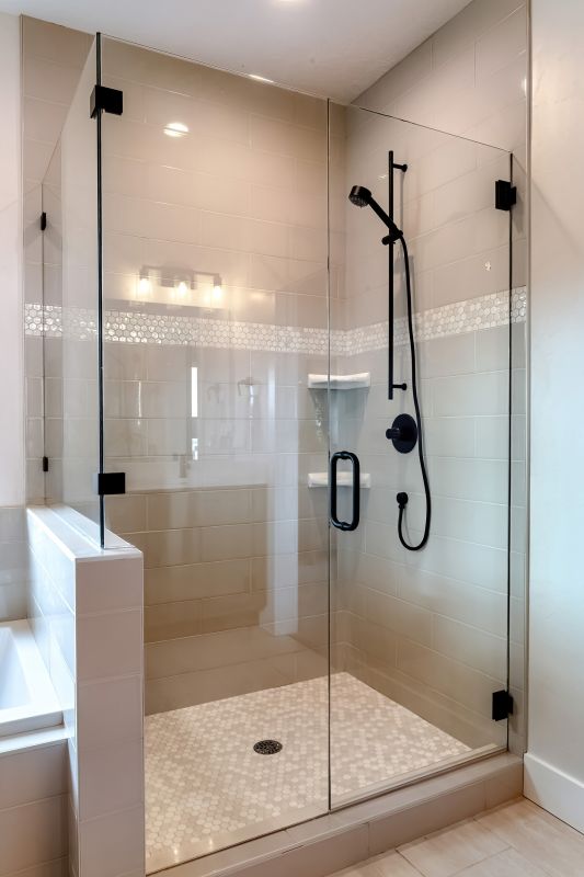 Finished Shower with Glass Doors